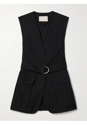 Ulla Johnson - Twyla Belted Cotton And Tencel™ Lyocell-blend Twill Vest - Black - x small,small,medium,large,x large