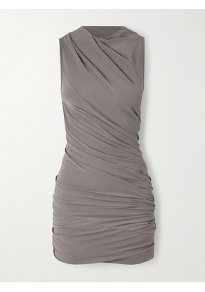 Rick Owens - Luna Draped Crepe-jersey Mini Dress - Gray - IT38,IT40,IT42,IT44,IT46,IT48