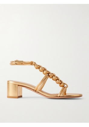 Gianvito Rossi - Capua 45 Braided Metallic Leather Sandals - Gold - IT36,IT36.5,IT37,IT37.5,IT38,IT38.5,IT39,IT39.5,IT40,IT40.5,IT41,IT41.5,IT42