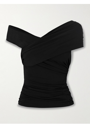 Rick Owens - Sahara Asymmetric Gathered Crepe-jersey Top - Black - IT38,IT40,IT42,IT44,IT46,IT48