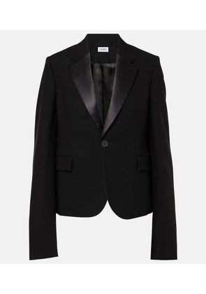 Loewe Satin-trimmed wool blazer