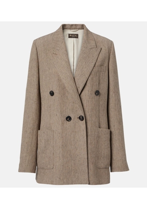 Loro Piana Genny chevron linen crÃªpe blazer