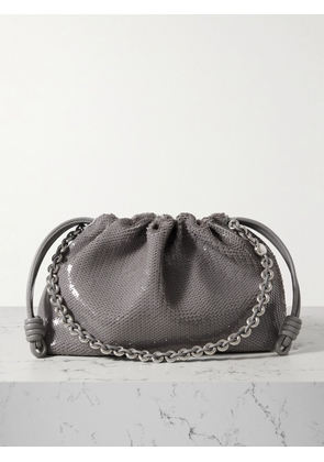 LOEWE - Flamenco Sequined Leather Clutch - Gray - One size