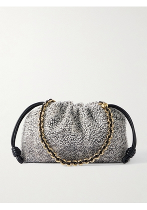 LOEWE - Flamenco Medium Distressed Polka-dot Leather Clutch - White - One size