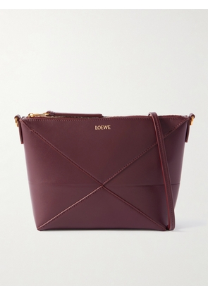 LOEWE - Puzzle Fold Leather Clutch - Burgundy - One size