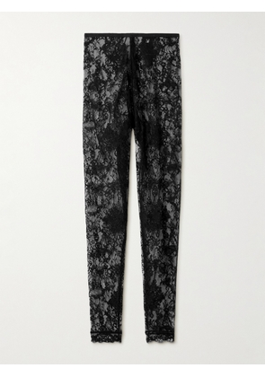 Givenchy - Scalloped Stretch-lace Leggings - Black - x small,small,medium,large