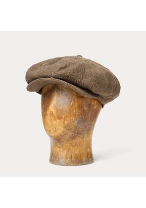Linen Herringbone Newsboy Cap