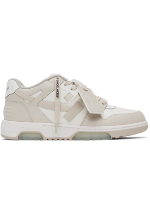 Off-White White & Beige Out Of Office Sneakers