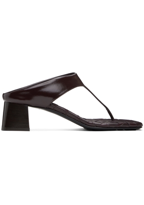 Bottega Veneta Burgundy Marella Thong Heeled Sandals