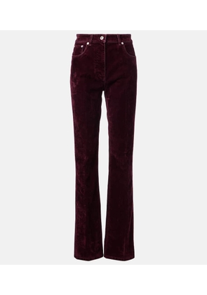 Ferragamo Mid-rise velvet straight pants