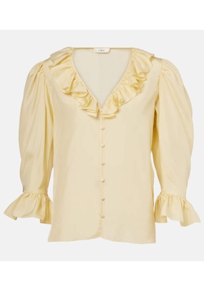 ChloÃ© Ruffled silk habutai blouse