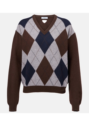 Prada Argyle cashmere jacquard sweater