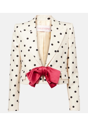 Valentino Polka-dot cropped silk jacket