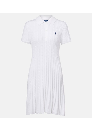 Polo Ralph Lauren Cable-knit cotton-blend polo dress