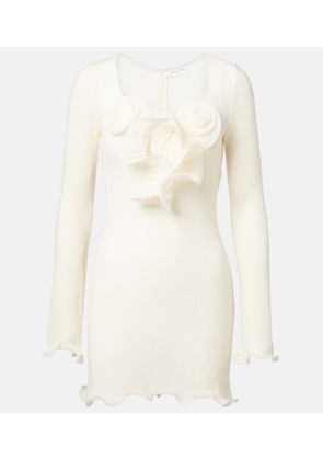 Magda Butrym Floral-appliquÃ© crÃªpe minidress