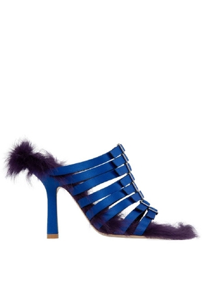 Burberry Satin Feather Square Toe Sandals