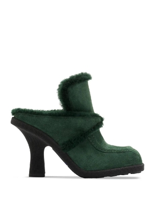 Burberry Highland Equestrian Knight Motif Suede Mules