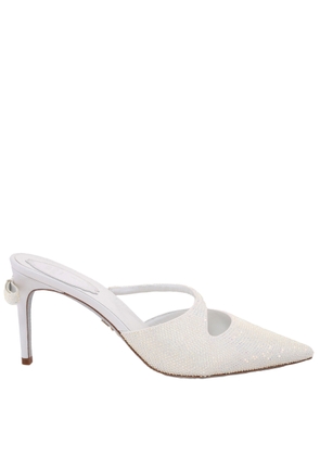Rene Caovilla Crystal-Embellished Satin Mules