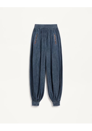 Valentino CHAMBRAY DENIM TROUSERS Woman DENIM 36