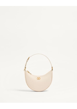 Valentino Garavani VLOGO SIGNATURE MINI HOBO BAG IN GRAINY CALFSKIN Woman LIGHT IVORY UNI
