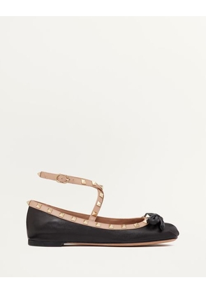 Valentino Garavani ROCKSTUD BALLERINA IN NAPPA LEATHER Woman BLACK 35