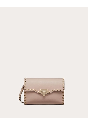 Valentino Garavani SMALL ROCKSTUD GRAINY CALFSKIN CROSSBODY BAG Woman POUDRE UNI