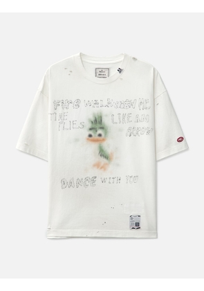 LEON Print Distressed T-shirt