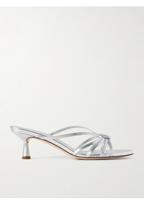Aeyde - Abby Knotted Metallic Leather Mules - Silver - IT35,IT35.5,IT36,IT36.5,IT37,IT37.5,IT38,IT38.5,IT39,IT39.5,IT40,IT40.5,IT41,IT41.5,IT42