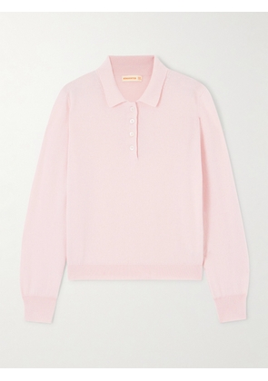 &Daughter - Aoife Cashmere And Cotton-blend Polo Sweater - Pink - x small,small,medium,large,x large