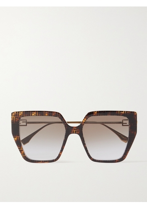 Fendi Eyewear - Oversized Square-frame Acetate And Gold-tone Sunglasses - Tortoiseshell - One size