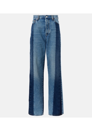 Gucci Paneled low-rise wide-leg jeans