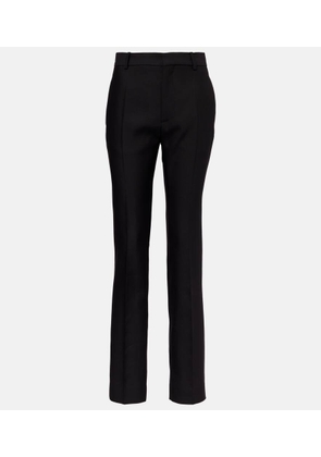 Loewe High-rise wool and silk straight pants