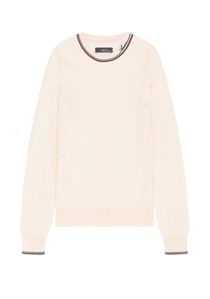 Amiri Basket Stitch Crew in Cork - Nude. Size XL/1X (also in L).