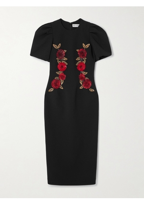 Rebecca Vallance - Rosetta Embellished Cady Midi Dress - Black - UK 4,UK 6,UK 8,UK 10,UK 12,UK 14