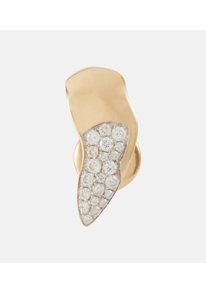 Rainbow K Requin Bo Nano 14kt gold single earring with diamonds