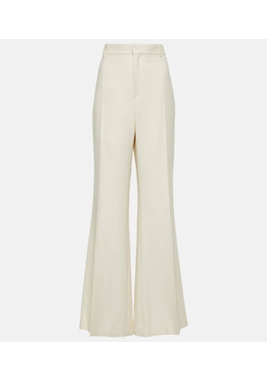 Chloe High-rise silk and wool flared pants