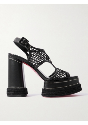 Christian Louboutin - Almeja 130 Mesh And Leather Platform Sandals - Black - IT34,IT36,IT37,IT38,IT39,IT40,IT41,IT42
