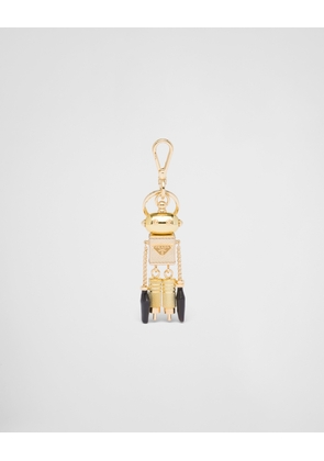 Robot Saffiano leather keychain charm