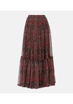 Saint Laurent Paisley silk crepon maxi skirt