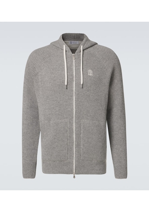 Brunello Cucinelli Ribbed-knit cashmere hoodie