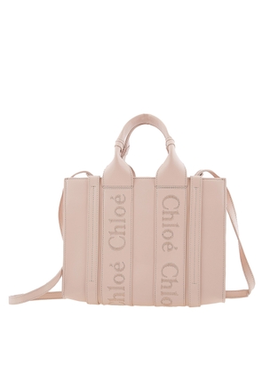 Chloe Ladies Cement Pink Small Woody Tote Bag