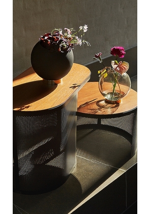 AYTM Large Globe Vase with Stand in Black.