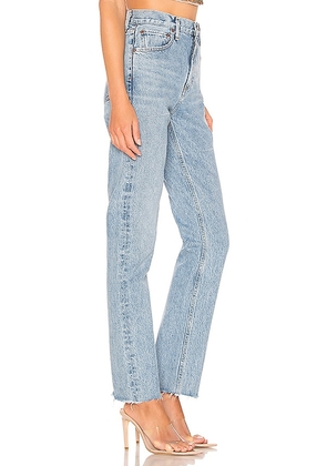 AGOLDE Cherie High Rise Straight Jeans in Blue. Size 23. Also in 32, 33, 34.