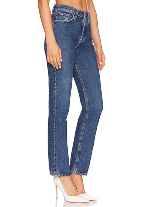 AGOLDE Lana Mid Rise Straight Jeans in Denim-Medium. Size 30. Also in 23, 24, 25, 27, 28, 29, 31, 32, 33, 34.