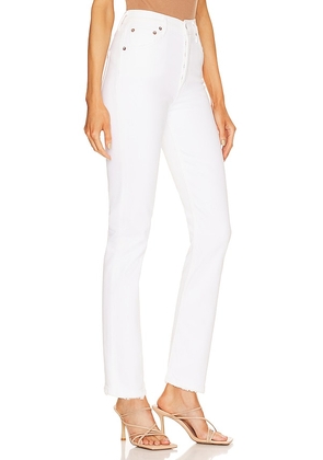 AGOLDE Riley Long High Rise Straight Jeans in White. Size 31. Also in 32, 33.