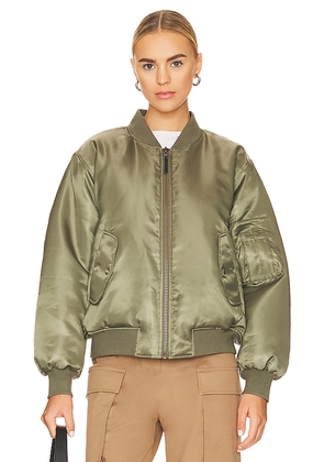ANINE BING Leon Bomber in Army. Size S. Also in XS.