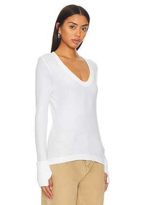 Enza Costa Cashmere Easy Cuffed U in White. Size M. Also in L, S, XS.