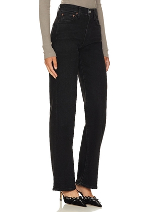 AGOLDE Harper Mid Rise Wide Straight Jeans in Black. Size 25. Also in 31, 32, 33, 34.