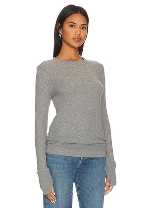 Enza Costa Cashmere Easy Cuffed Crew in Grey. Size L. Also in M, S, XL, XS.