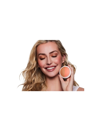 DIBS Beauty The Duet: Baked Blush Duo in Coral.